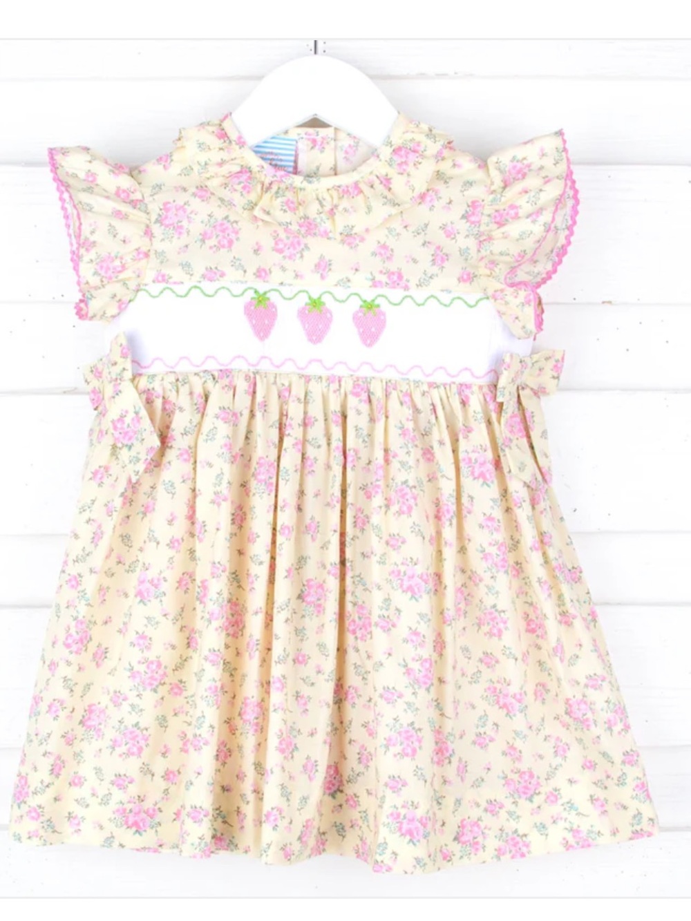 Strawberry Floral Smocked Beverly Dress